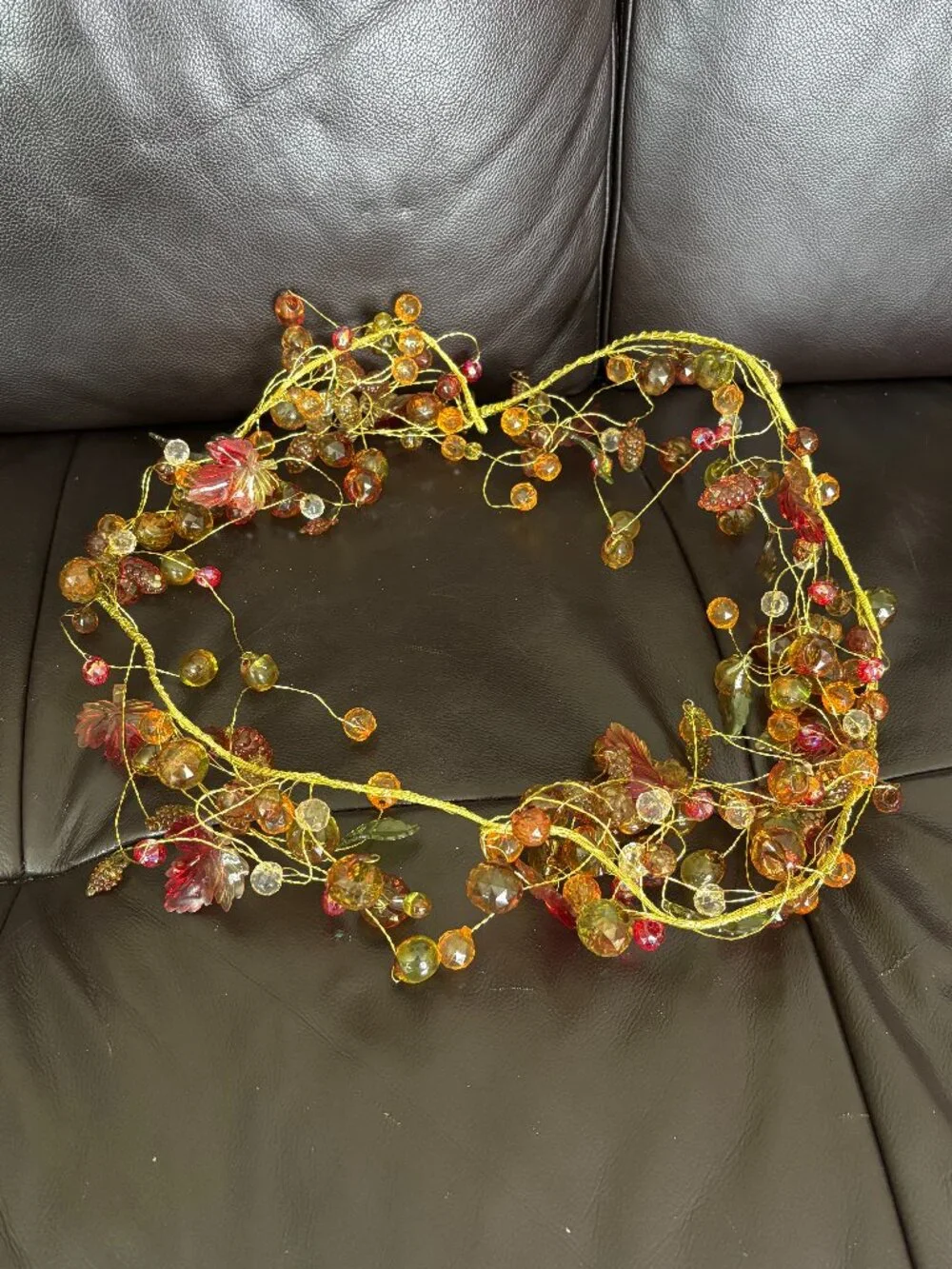 Valerie Parr Hill 4’ Beaded & Jeweled Autumn Garland